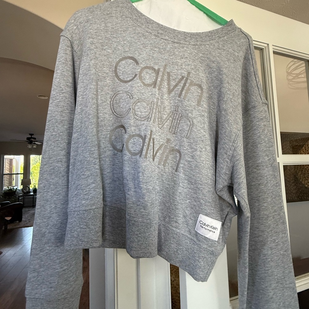 Calvin Klein Heather Gray Performance Top